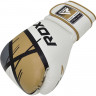 Боксерские перчатки RDX F7 16 oz, белый, золотой