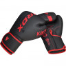 Перчатки тренировочные RDX F6 6oz черный, красный матовый Перчатки тренировочные RDX F6 6oz черный, красный матовый