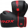 Перчатки тренировочные RDX F6 6oz черный, красный матовый Перчатки тренировочные RDX F6 6oz черный, красный матовый