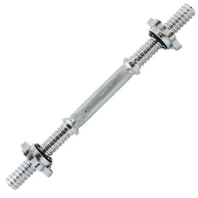Гриф гантельный TORRES PL5031, d25 мм, 40 см, сталь, замок-гайка, хром