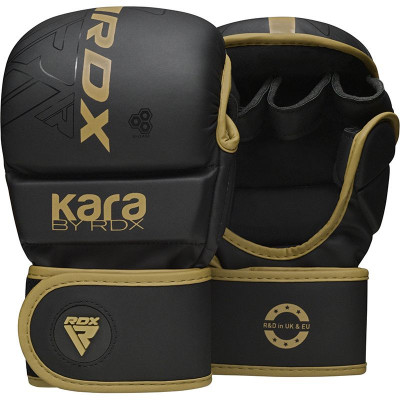 Перчатки тренировочные RDX Grappling Shooter F6 Plus L/XL черный/золотой матовый