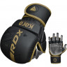 Перчатки тренировочные RDX Grappling Shooter F6 Plus L/XL черный/золотой матовый