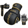 Перчатки тренировочные RDX Grappling Shooter F6 Plus L/XL черный/золотой матовый