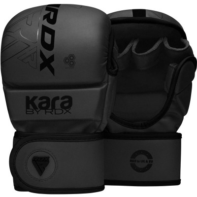 Перчатки тренировочные RDX Grappling Shooter F6 Plus S/M черный матовый