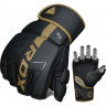 Перчатки тренировочные RDX Grappling F6 M, черный, золотой матовый