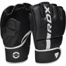 Перчатки тренировочные RDX Grappling F6 S, черный, белый матовый