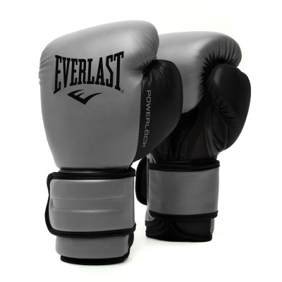 Перчатки тренировочные Everlast Powerlock PU 2 14oz серый