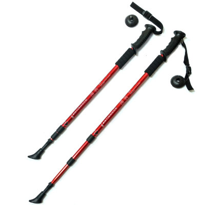 Палки для скандинавской ходьбы (красные) до 1,35м Телескопическая, F18432