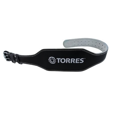 Пояс тяжелоатлетический TORRES арт.PRL619018XXL, р.XXL (140 см), шир. 15 см, нат.прес.кожа, черный