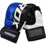 Перчатки тренировочные RDX Grappling T6 PLUS S синий