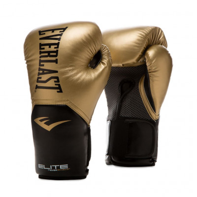 Перчатки тренировочные Everlast Elite ProStyle 10oz золотые