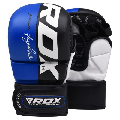 Перчатки тренировочные RDX Grappling T6 PLUS XL синий