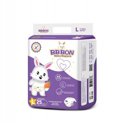 Подгузники детские BB BON Baby Diapers L 9-14 кг
