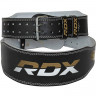 Пояс для тяжелой атлетики RDX 4" Leather XL черный/золотой
