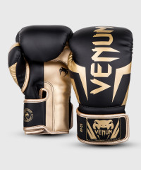 Боксерские перчатки Venum Elite 10oz черный, золотой