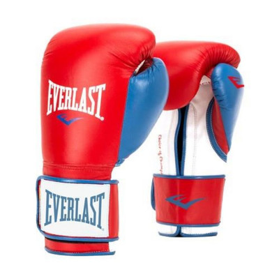Перчатки тренировочные Everlast Powerlock PU 12oz красные/синие