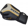 Боксерские перчатки RDX AURA PLUS T-17, 14oz, черный, золотой