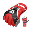 Перчатки для MMA RDX GRAPPLING AURA PLUS T-17, р. L красный, черный