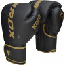 Боксерские перчатки RDX F6 8oz черный/золотой матовый