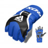 Перчатки для MMA RDX GRAPPLING AURA PLUS T-17, р. XL синий, черный