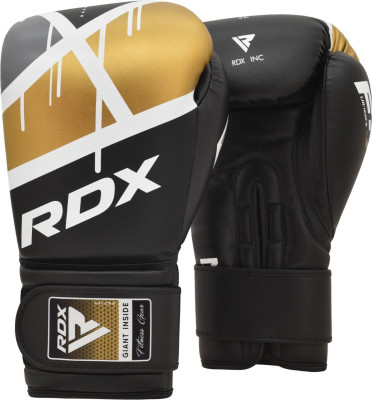 Боксерские перчатки RDX F7 12oz черный/золотой