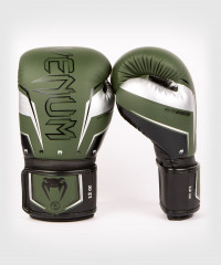 Боксерские перчатки Venum Elite Evo 10oz хаки, серебристый