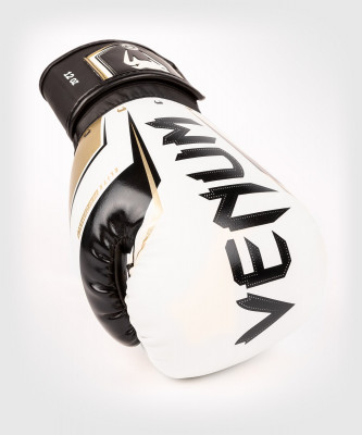 Боксерские перчатки Venum Elite Evo 12oz белый, золотой