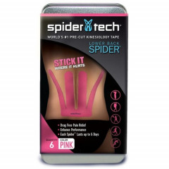 Тейп SpiderTech преднарезанный для нижней части спины, 6шт. розовый