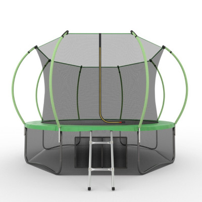 Батут EVO JUMP Internal 12ft (Green) + Lower net с внутренней сеткой и лестницей, диаметр 12ft (зеленый) + нижняя сеть