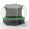 Батут EVO JUMP Internal 12ft (Green) + Lower net с внутренней сеткой и лестницей, диаметр 12ft (зеленый) + нижняя сеть