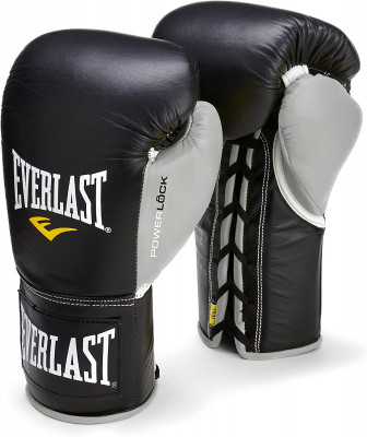 Перчатки боевые Everlast Powerlock 10oz XL черный/серый