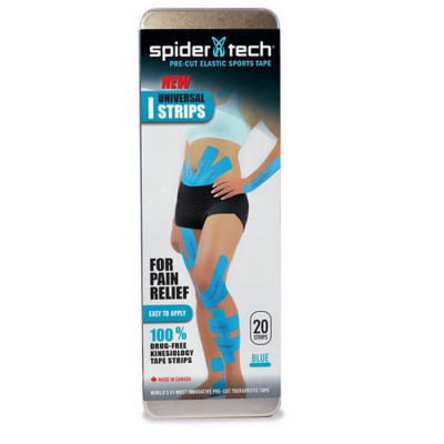 Тейп SpiderTech преднарезанный, 20шт. голубой