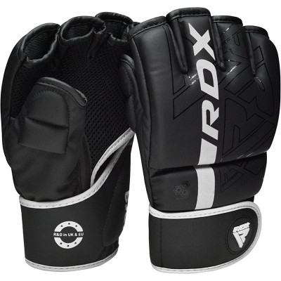 Перчатки тренировочные RDX Grappling F6 L черный/белый матовый