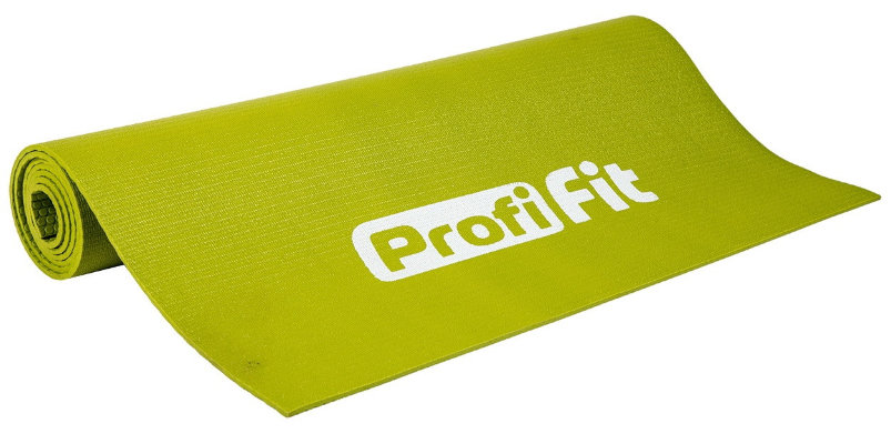 Коврик для йоги и фитнеса PROFI-FIT, 4 мм, ПРОФ ПЛЮС (светло-зеленый)