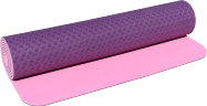 Коврик для йоги и фитнеса PROFI-FIT, 6 мм, ПРОФ (фиолетовый-розовый)